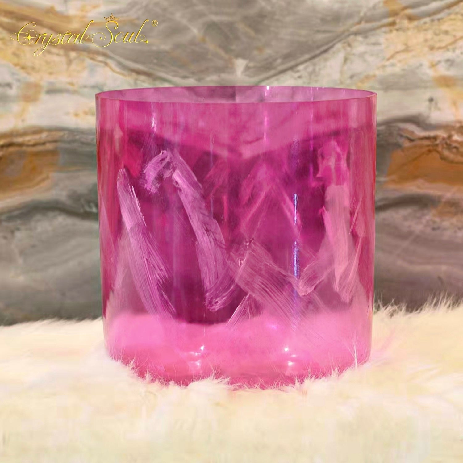 Crystal Soul Superior Design Romantic Aegean Pink Pearlescent Alchemy Crystal Bowl