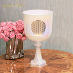 Crystal Soul Flower of Life White Holy Chalice Alchemy Crystal Bowl