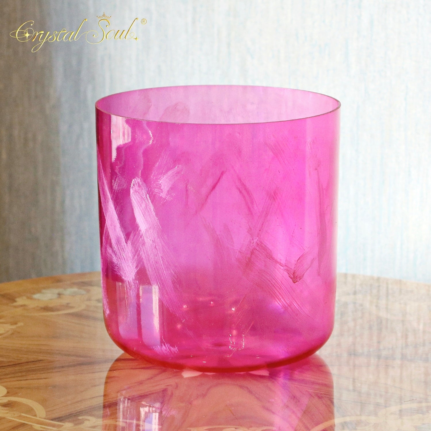 Crystal Soul Superior Design Romantic Aegean Pink Pearlescent Alchemy Crystal Bowl