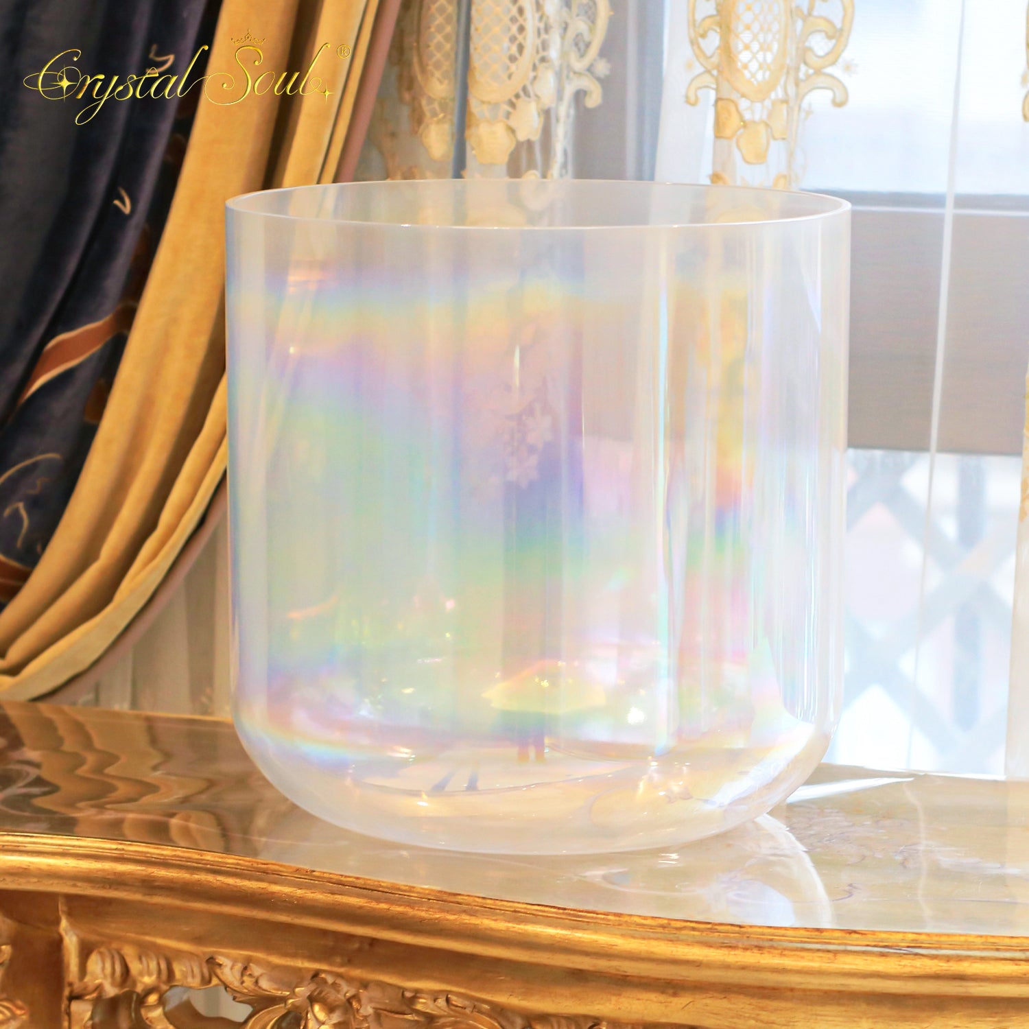 Crystal Soul Thickened High Quality Aurora Gradient Alchemy Crystal Bowl