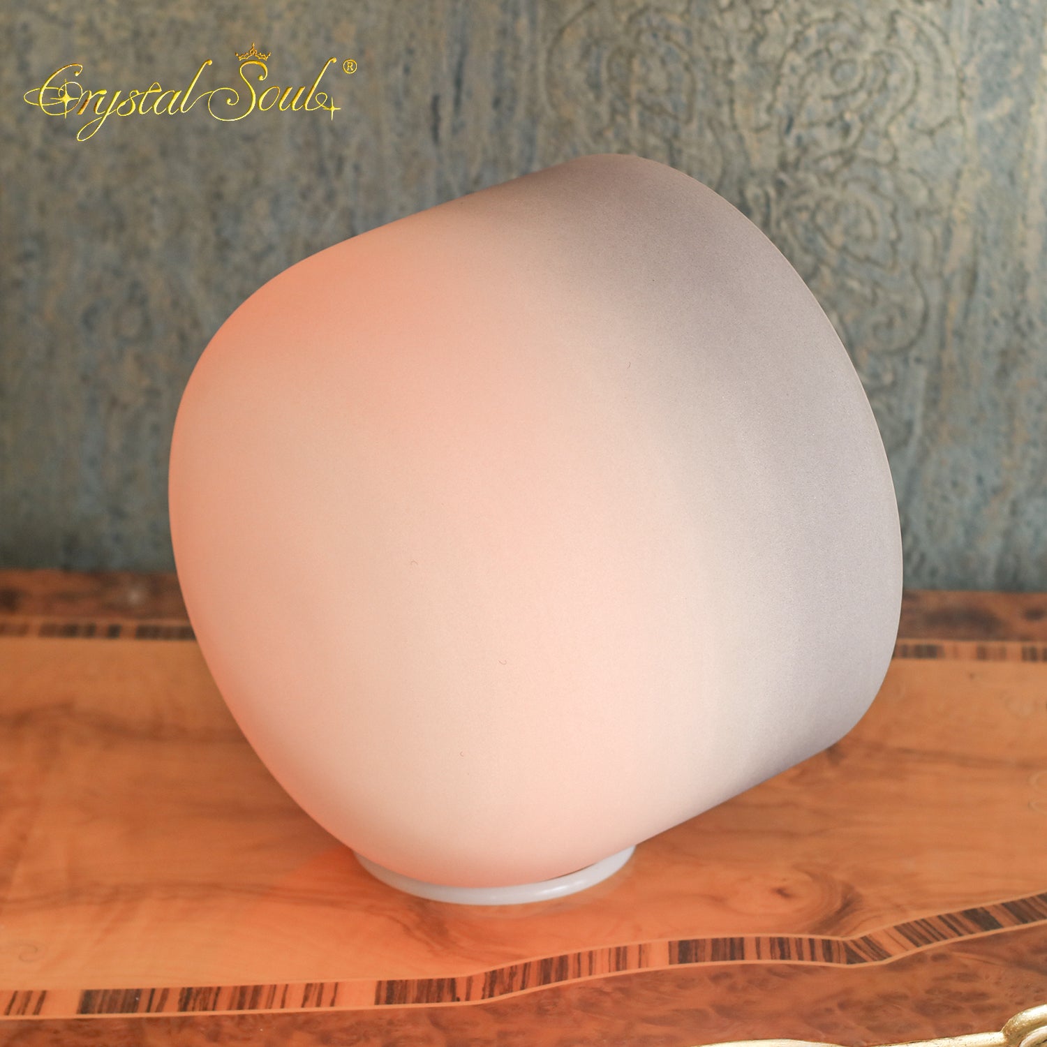 Crystal Soul Gray-Orange Gradient Frosted Crystal Bowl