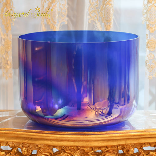 Crystal Soul 18" High Quality Cosmic Purple Aurora Alchemy Crystal Bowl