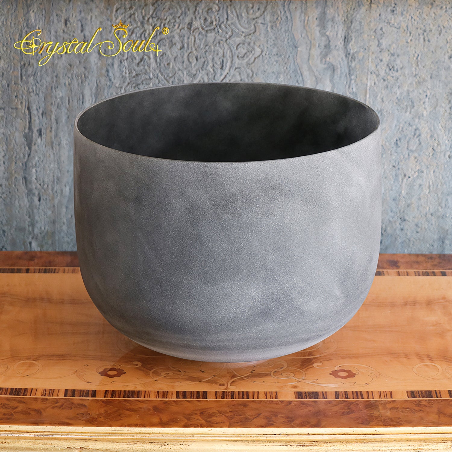 Crystal Soul High Quality Original Mineral Gray Obsidian Frosted Crystal Bowl