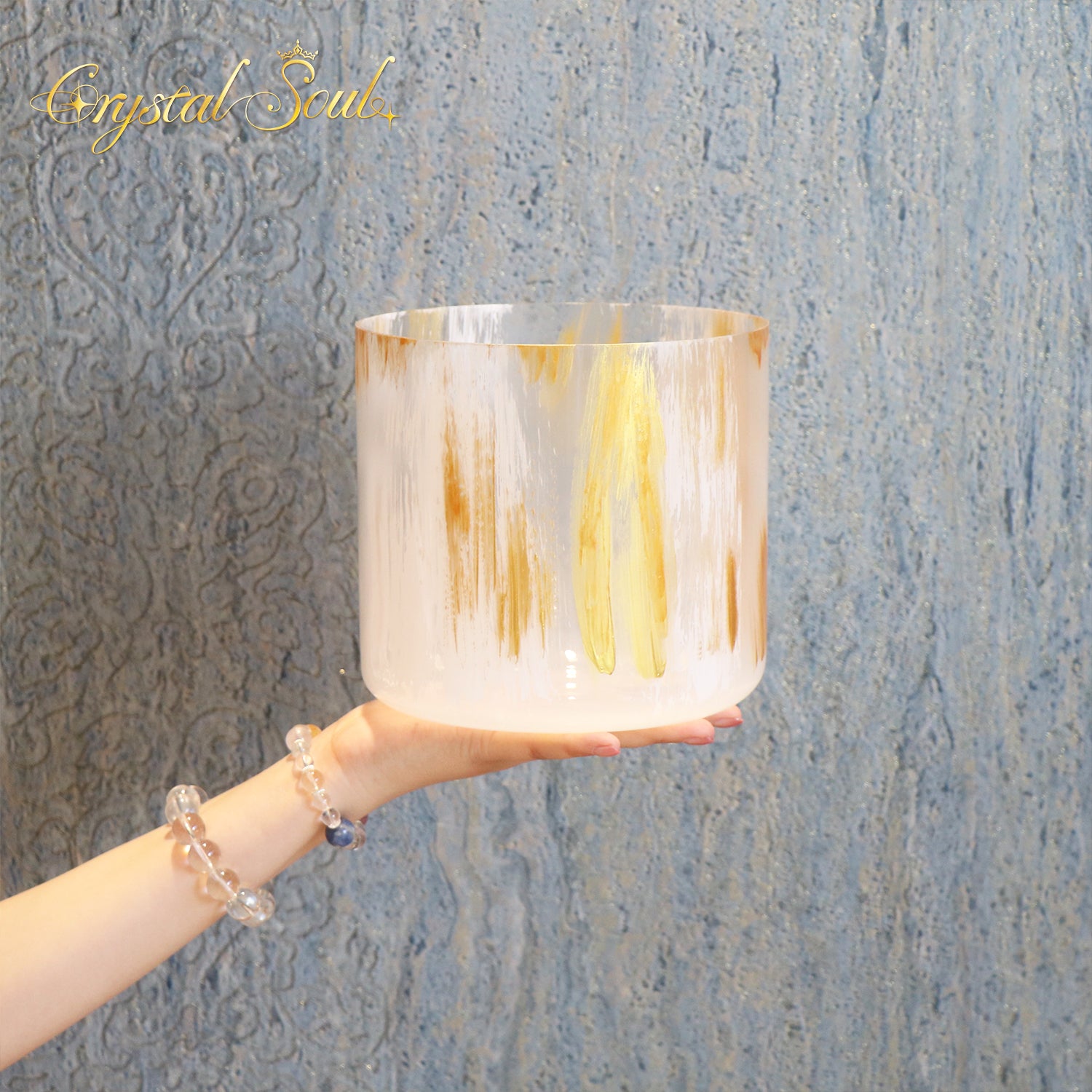 Crystal Soul Spiritual Series Clear Style Hand-Painted Gilded Alchemy Crystal Bowl