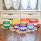 Crystal Soul Classic Chakra Lotus Frosted Crystal Singing Bowl Set