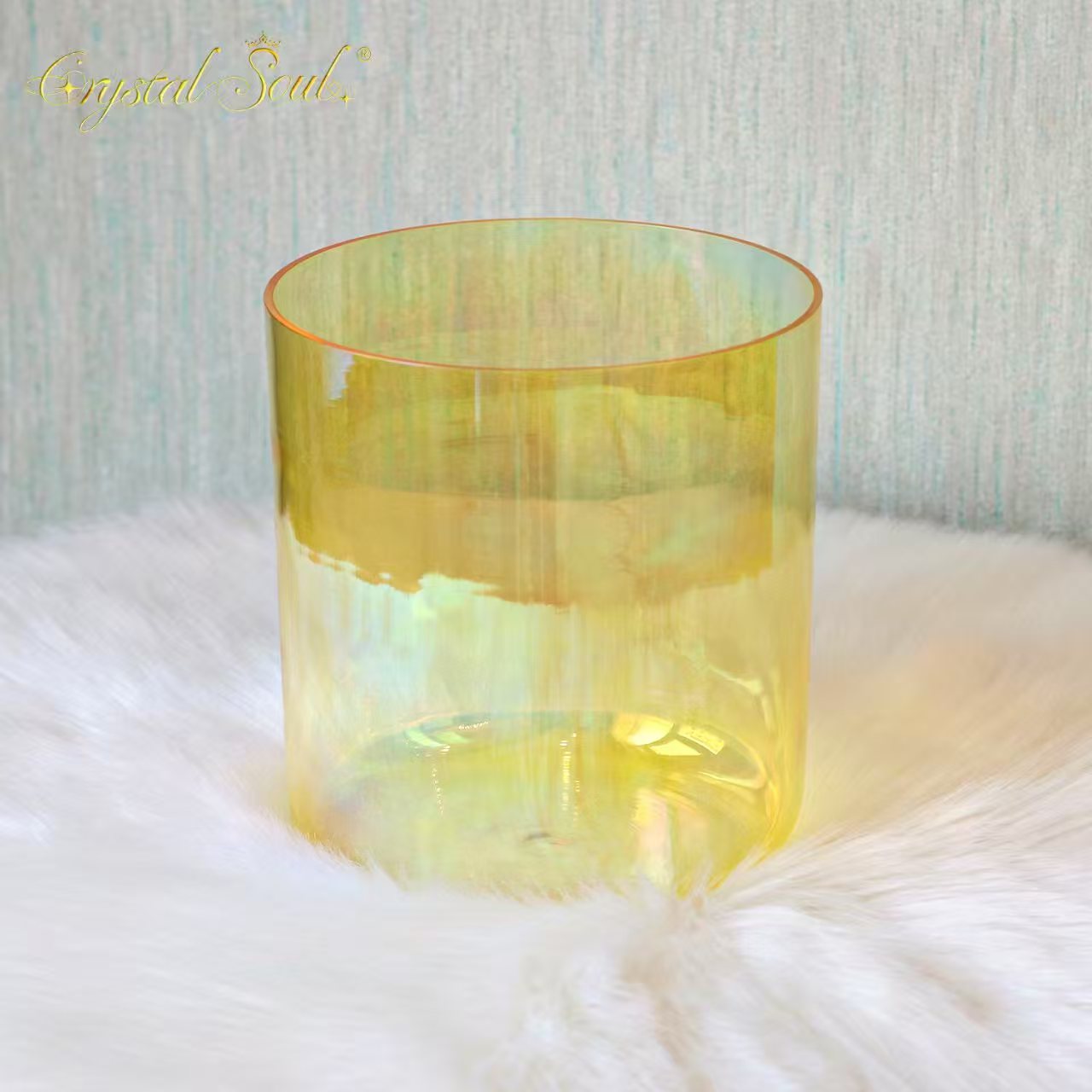 Crystal Soul High Quality Thickened Orange Clear Aurora Alchemy Crystal Bowl