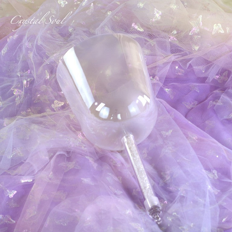 Crystal Soul Pearl White Handheld Crystal Bowl Customizable Octave 3rd 4th