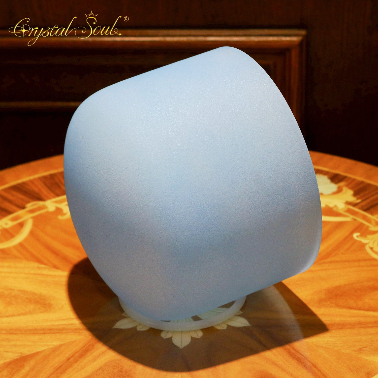 Crystal Soul Macaron Azure Frosted Crystal Singing Bowl