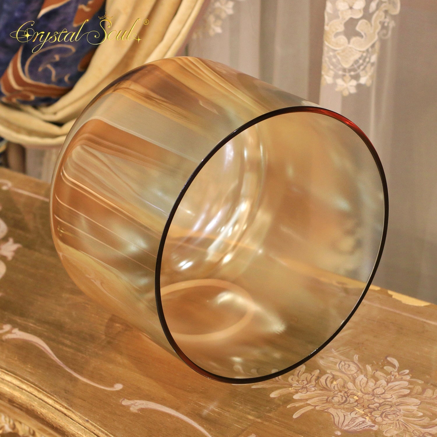 Crystal Soul High Quality Thickened Indigo Gold Gradient Alchemy Crystal Bowl