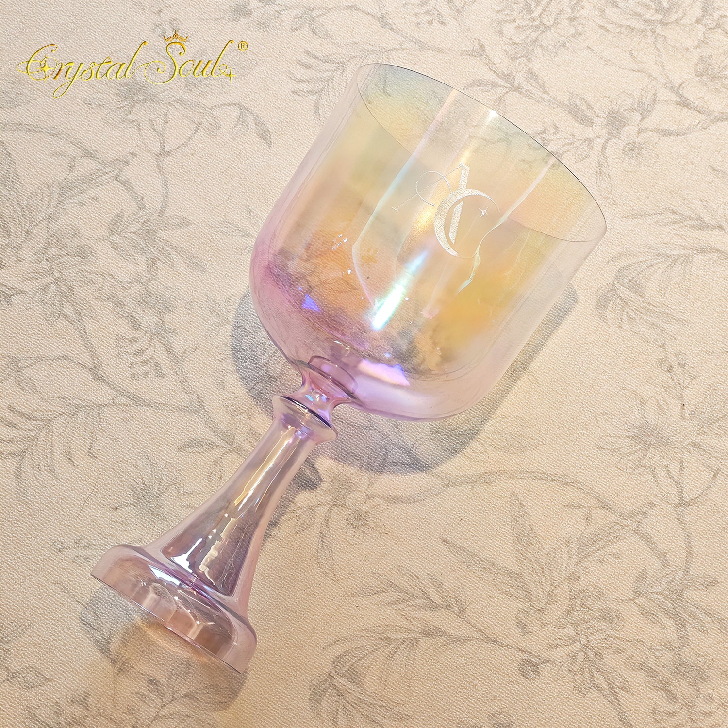 Crystal Soul High Quality Custom Carved Purple Aurora Clear Holy Grail Alchemy Crystal Bowl
