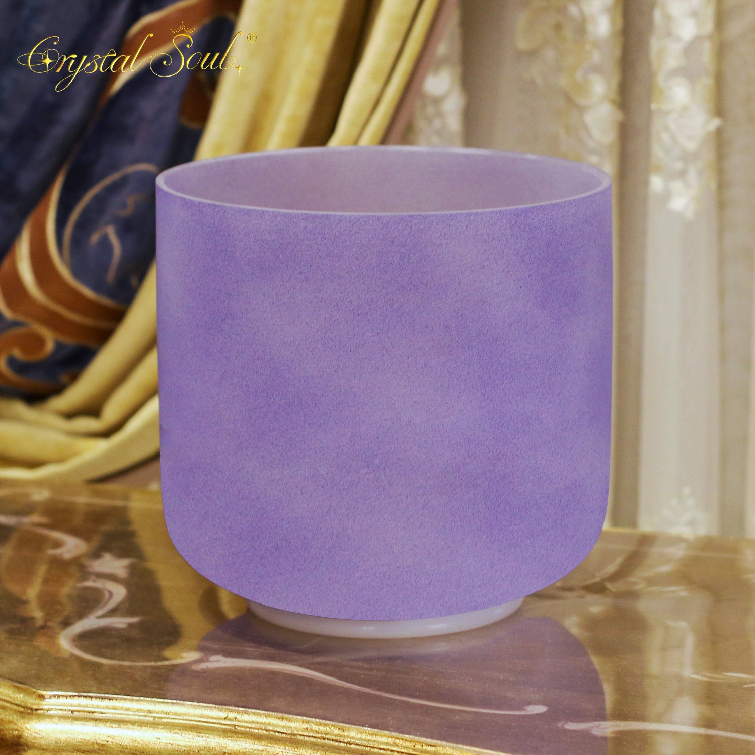 Crystal Soul Macaron Indigo Frosted Crystal Singing Bowl