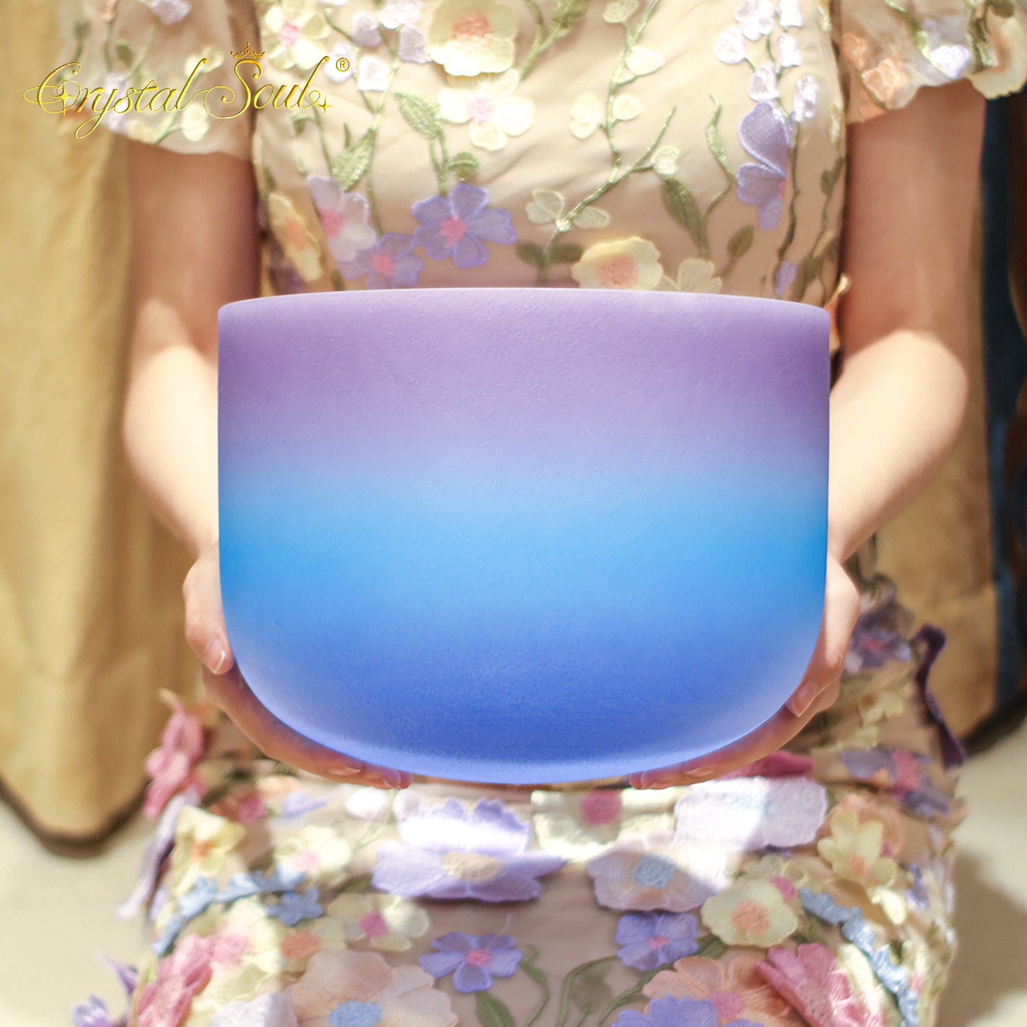 Crystal Soul Nebula Purple Sea Triple Gradient Frosted Crystal Singing Bowl