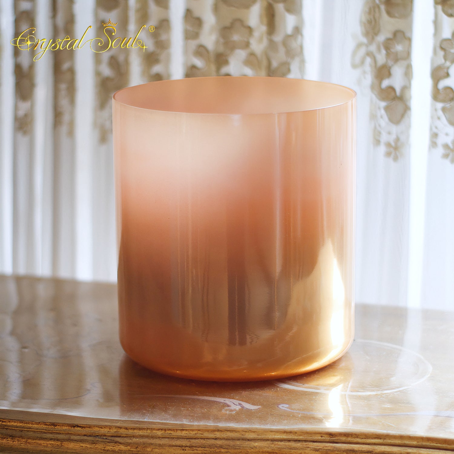 Crystal Soul Gold Orange Gradient Alchemy Crystal Bowl