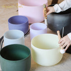 Crystal Soul High Quality Gemstone Fusion Frosted Crystal Bowl Sets
