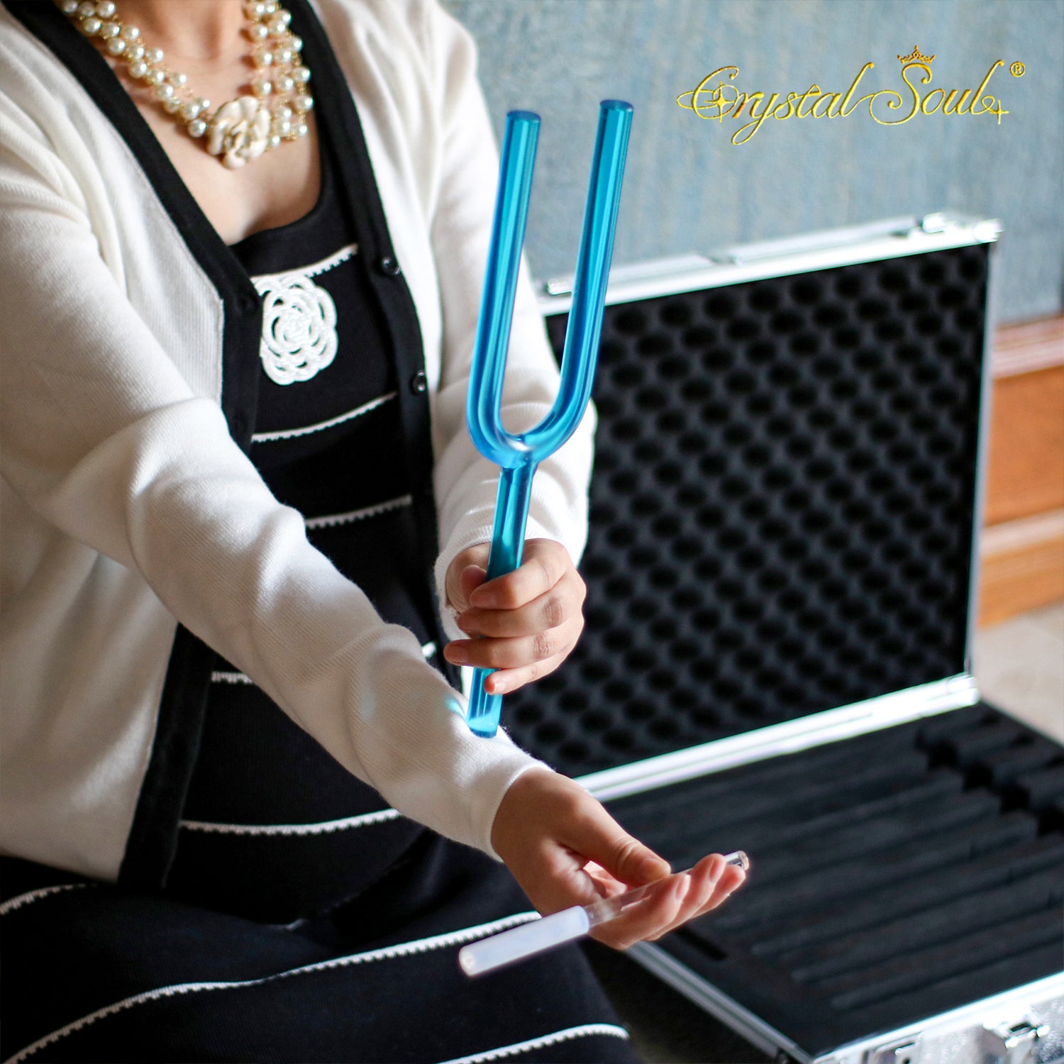 Crystal Soul Set of 8 Colored Crystal Tuning Forks