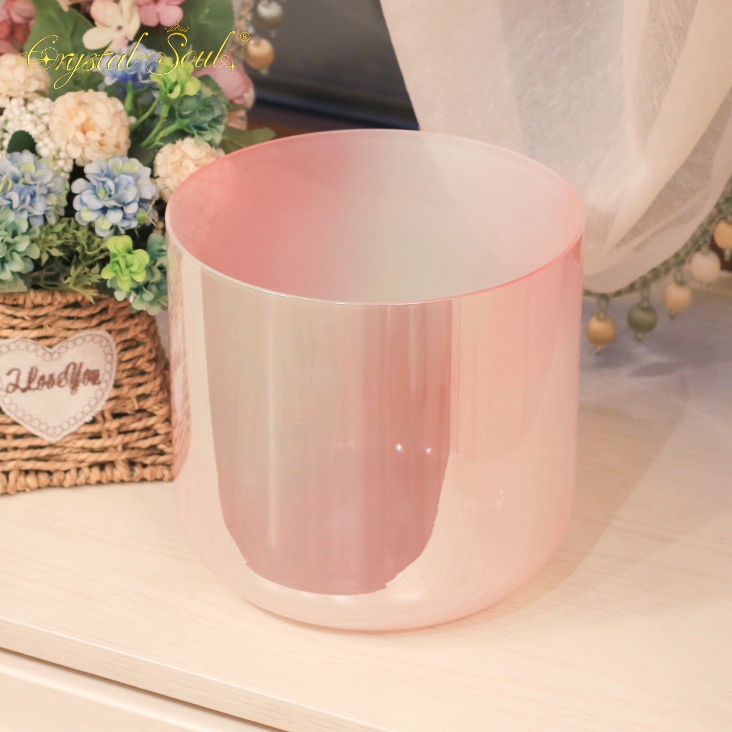 Crystal Soul Cherry Blossom Pink Pearl Alchemy Crystal Singing Bowl