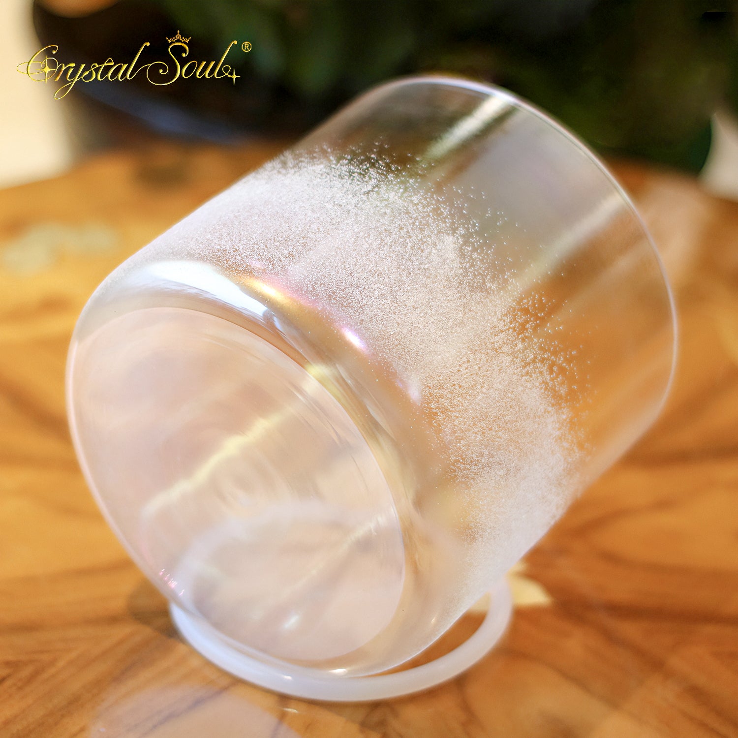 Crystal Soul White Pearl Sandblasted Alchemy Crystal Bowl