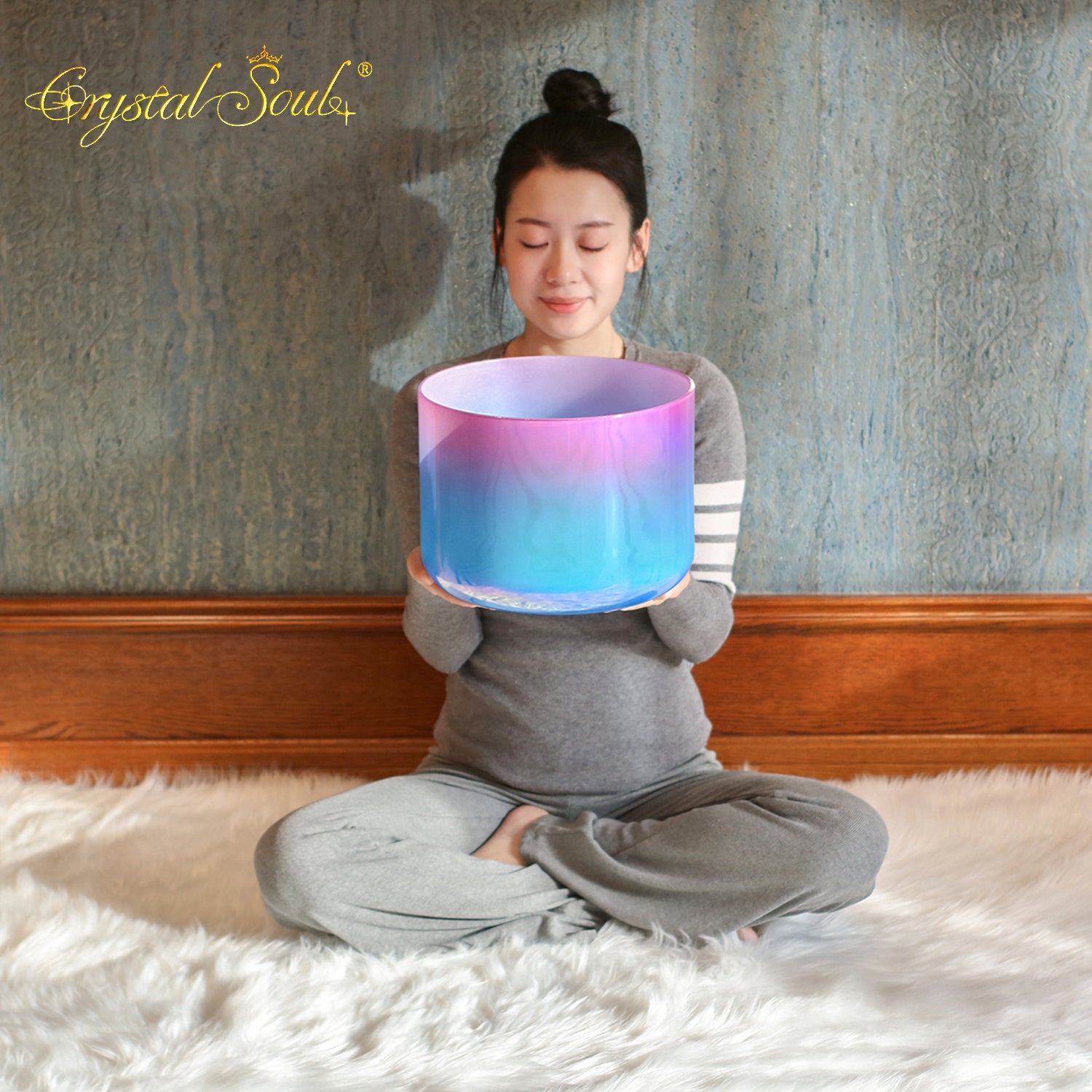 Crystal Soul New Gradient Azure-Pink Alchemy Crystal Bowl