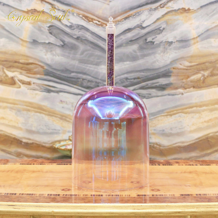 Crystal Soul Purple Gradient Handheld Alchemy Crystal Bowl with Amethyst Handle