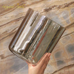Crystal Soul Exclusively Designed Bright Ash Gray Tea Colored Alchemy Crystal Bowl