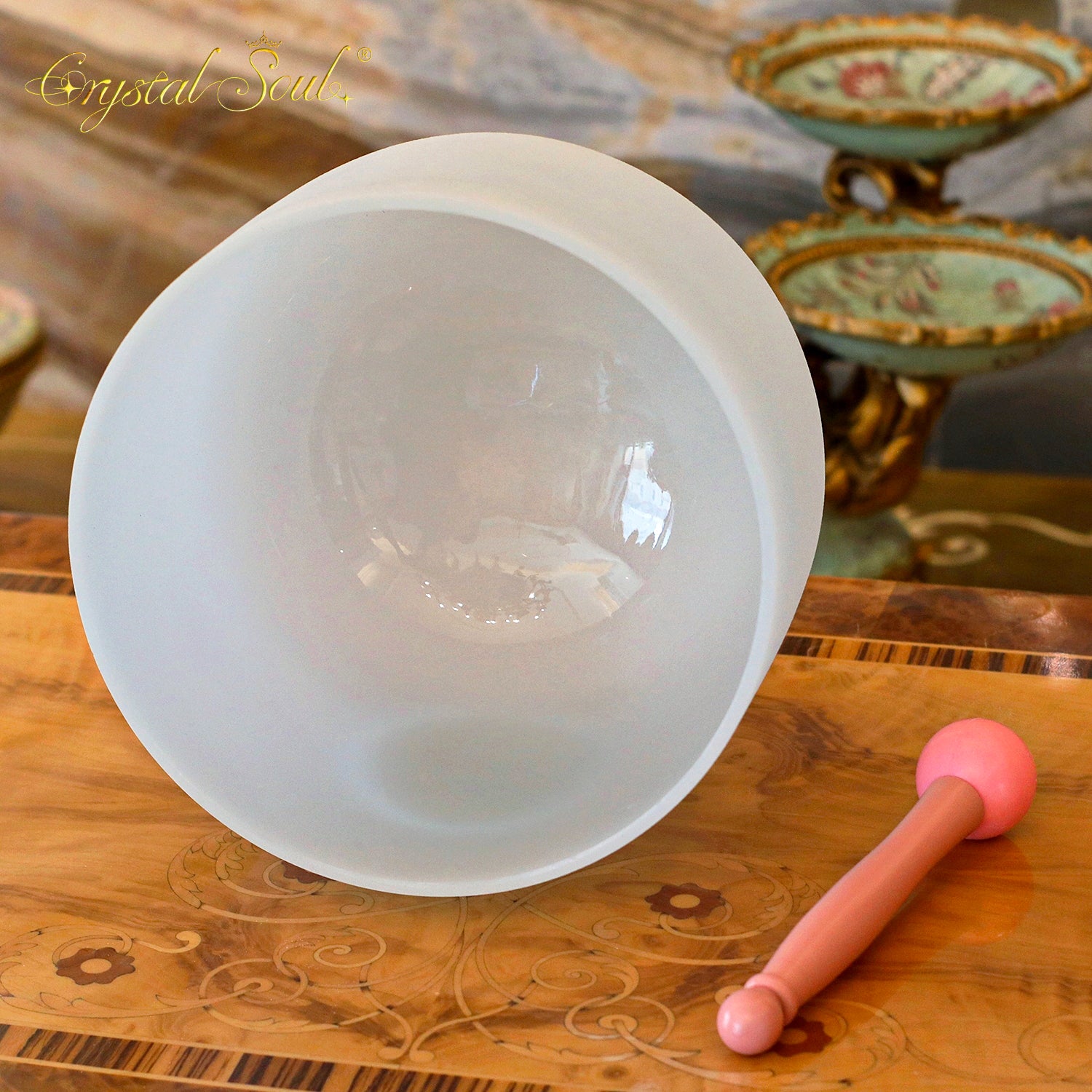 Crystal Soul Yellow Gray High Quality Original Mineral Frosted Crystal Singing Bowls