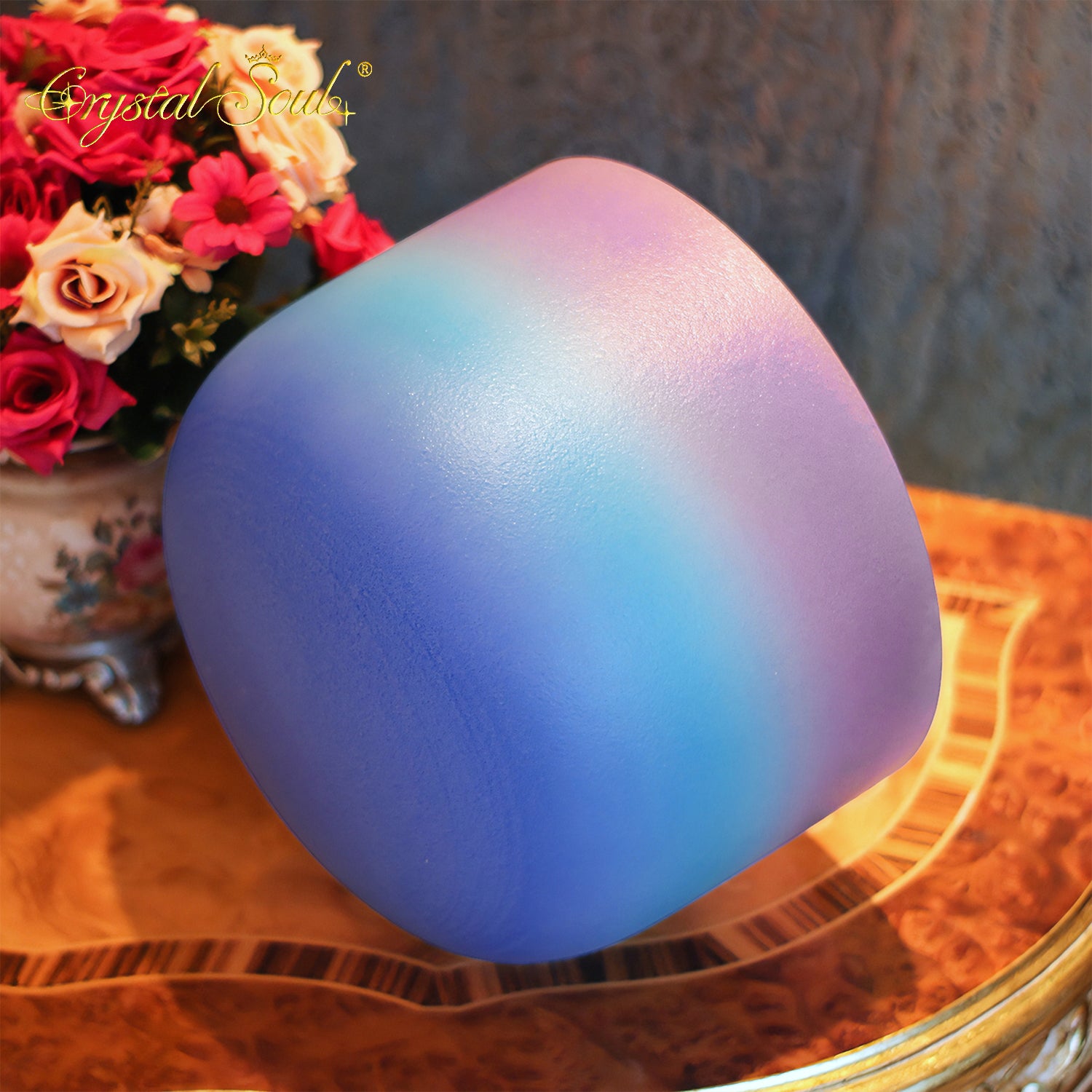 Crystal Soul Nebula Purple Sea Triple Gradient Frosted Crystal Singing Bowl
