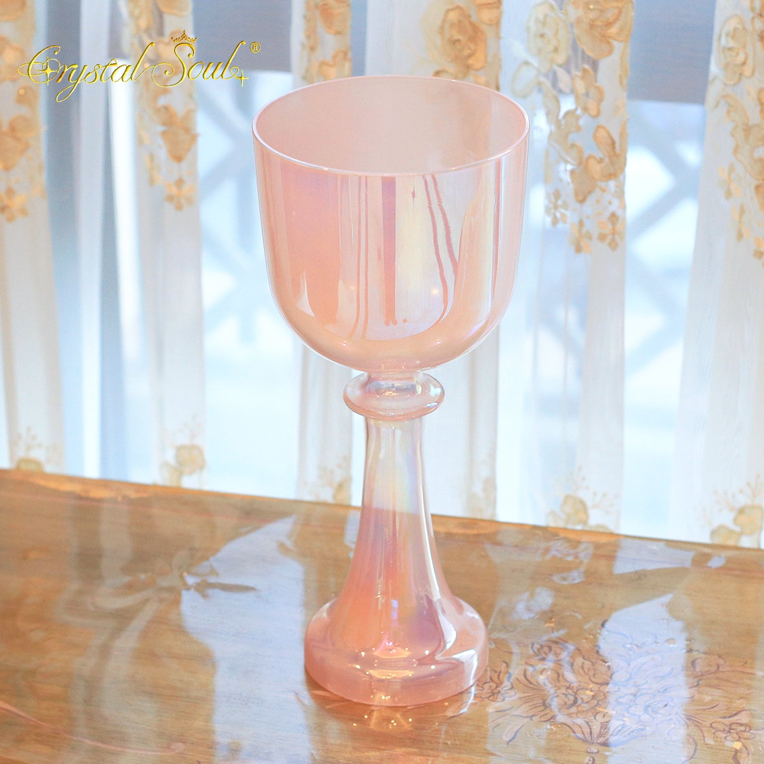 Crystal Soul Compact Size Classic Pink Holy Chalice Crystal Singing Bowl