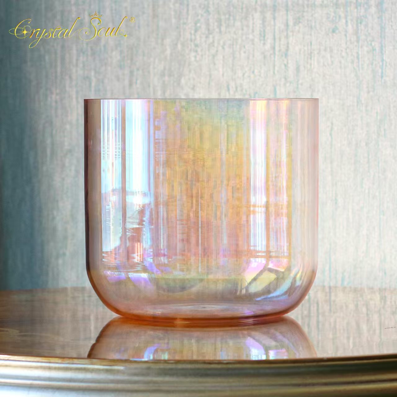 Crystal Soul High Quality Thickened Yellow Aurora Alchemy Crystal Bowl