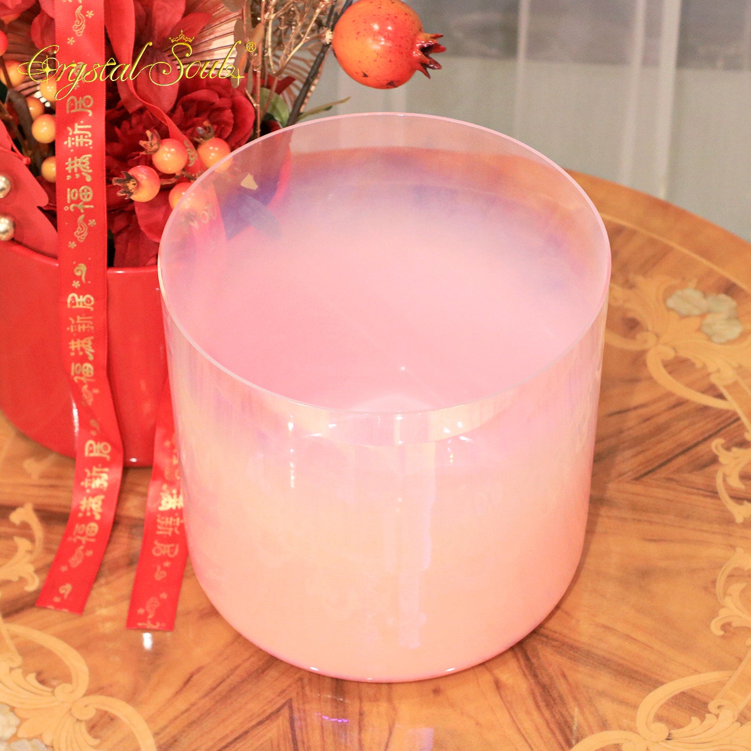 Crystal Soul Gradient Aurora Pink Alchemy Crystal Bowl