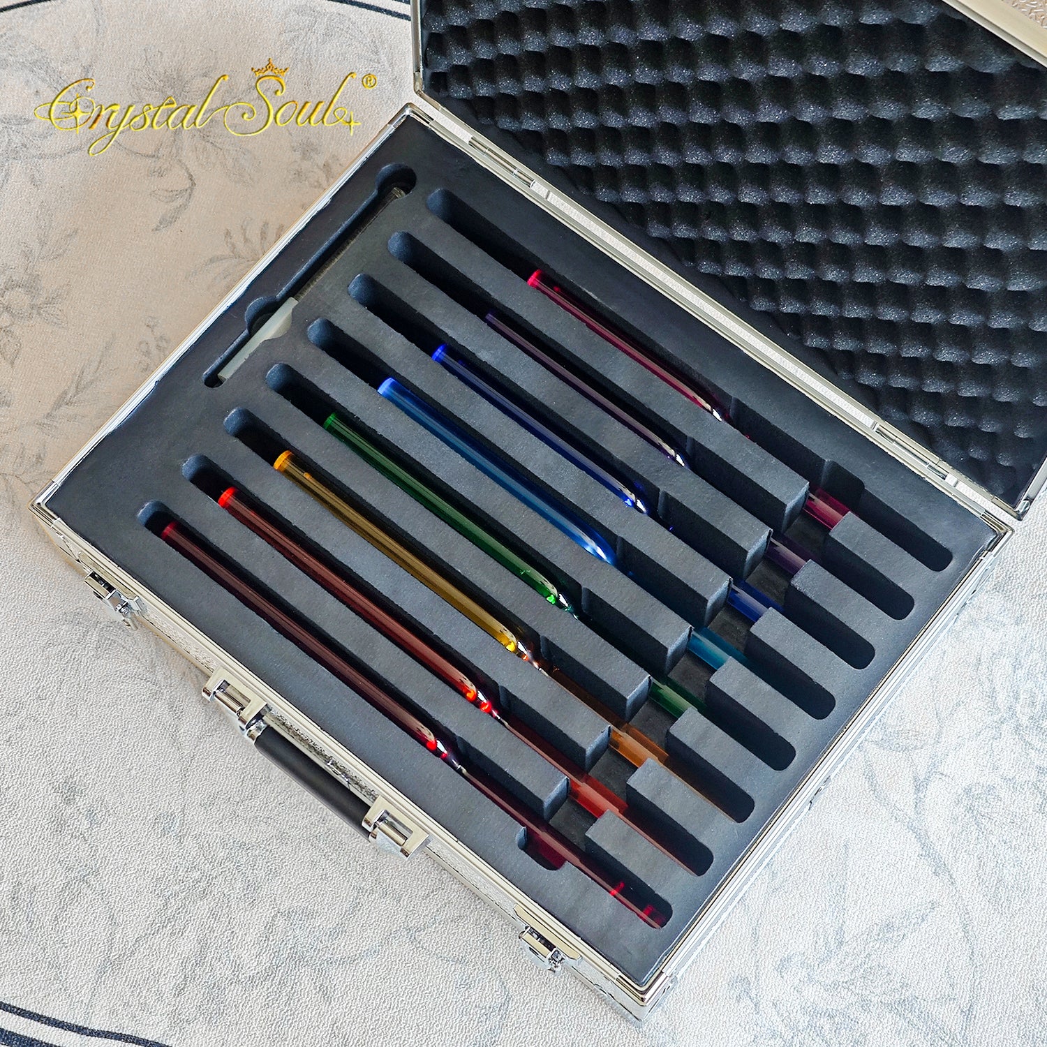 Crystal Soul Set of 8 Colored Crystal Tuning Forks