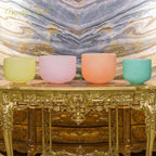 Crystal Soul Candy Color Classic Seven Chakra Frosted Crystal Bowl Set