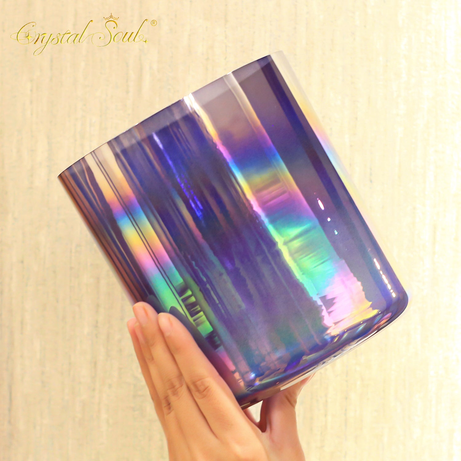 Crystal Soul Superior Design Cosmic Purple Aurora Alchemy Crystal Bowl