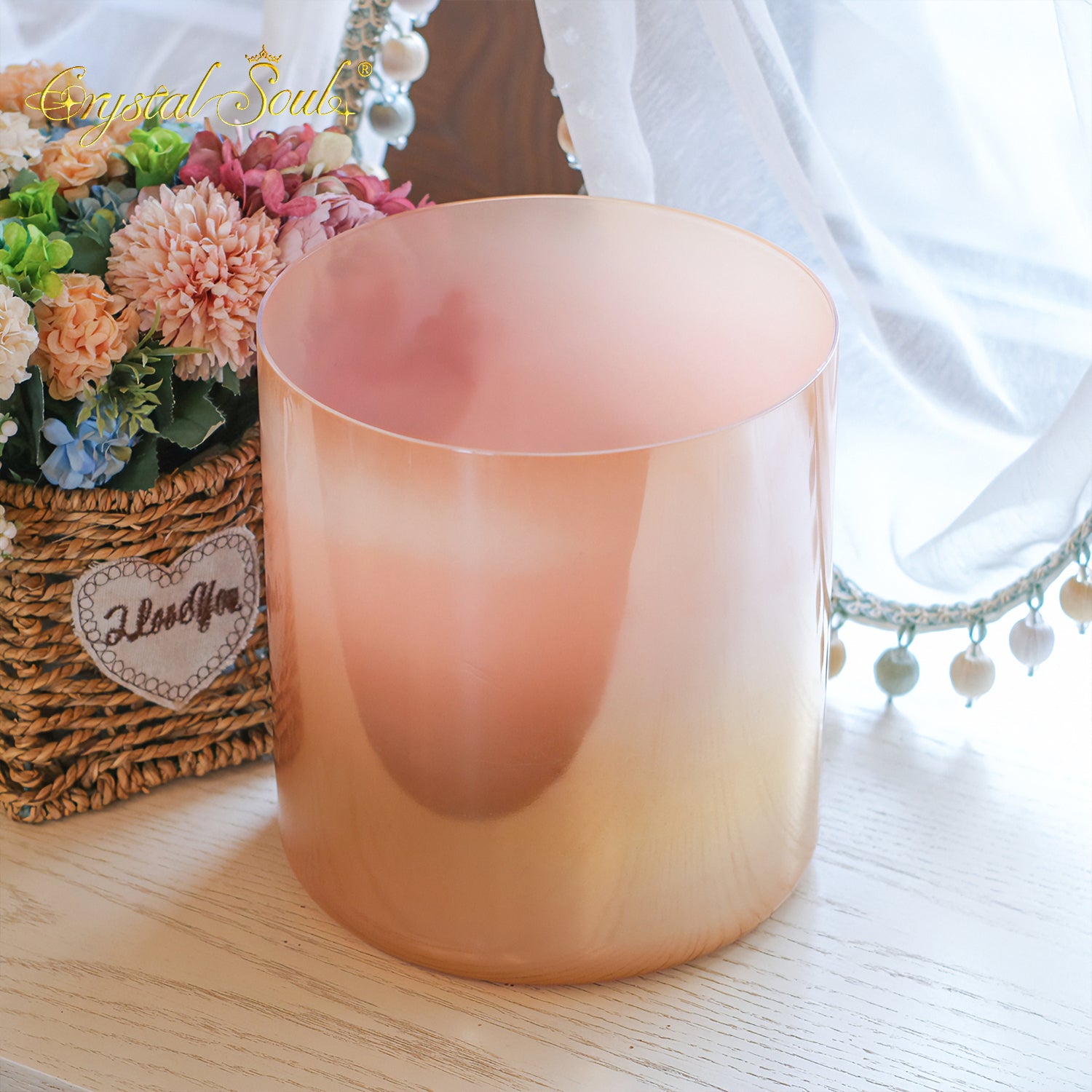 Crystal Soul Sunset Orange Gold Alchemy Crystal Bowl