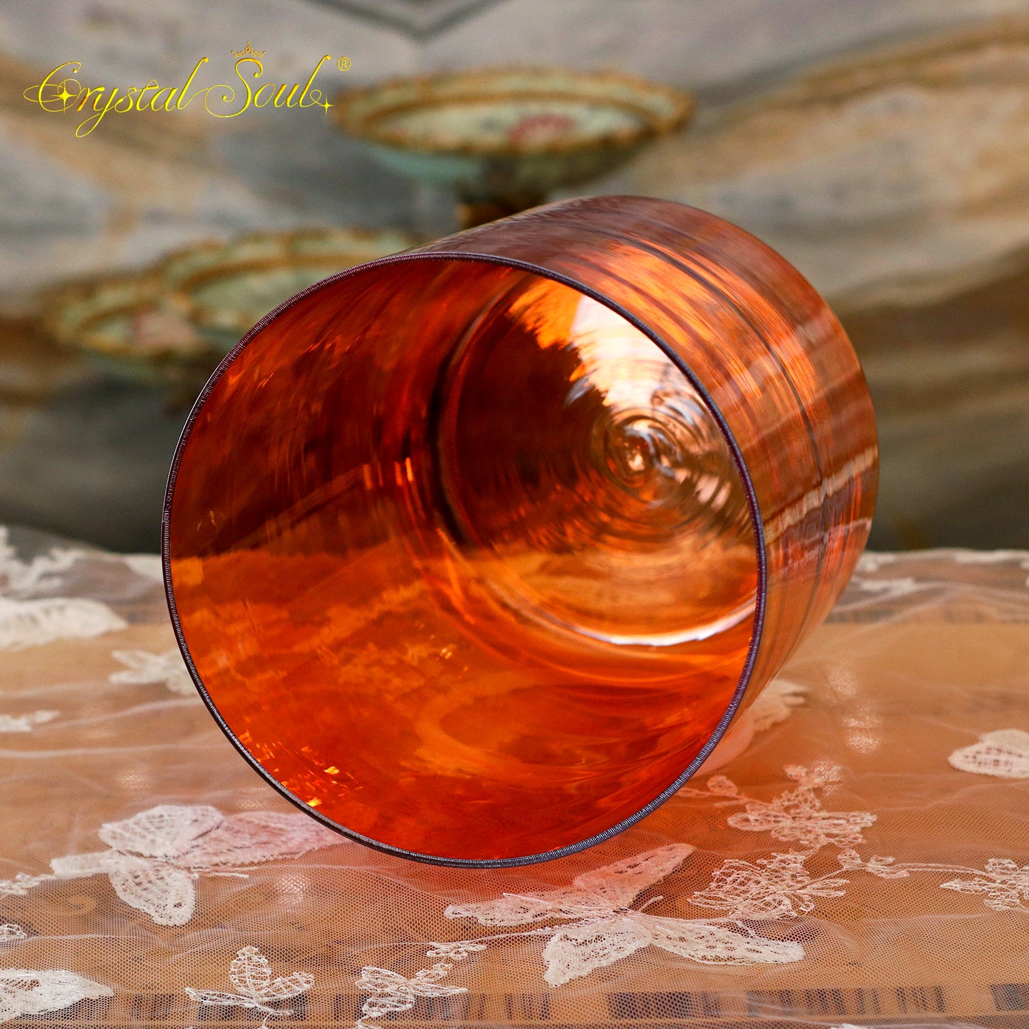 Crystal Soul Classic Red Aurora Alchemy Crystal Bowl