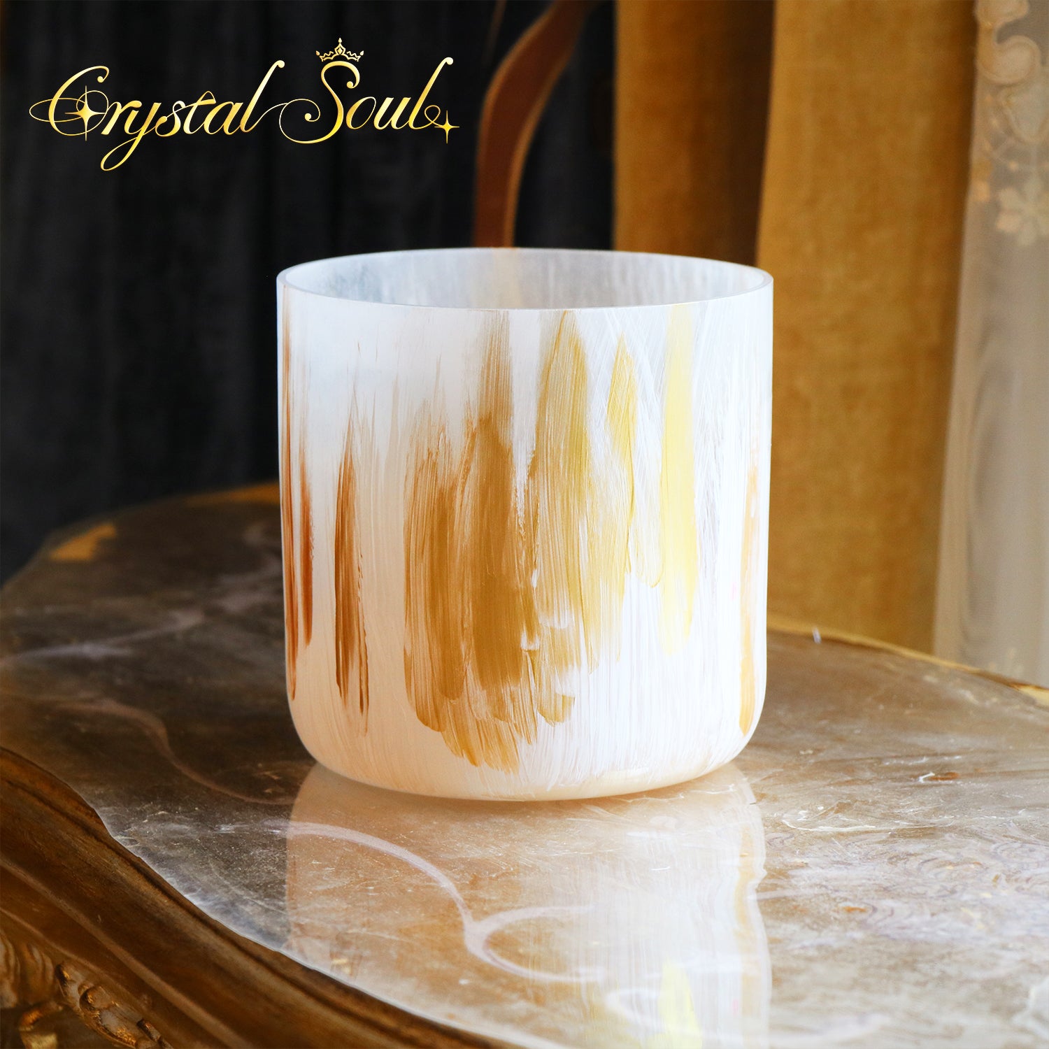 Crystal Soul Spiritual Series Hand-Painted Gilded Alchemy Crystal Bowl