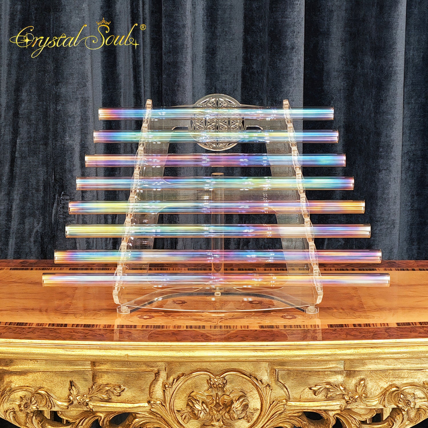 Crystal Soul Flower of Life Aurora Crystal Harp