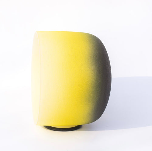 Crystal Soul Black Yellow Gradient Frosted Crystal Singing Bowl