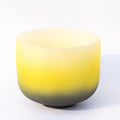 Crystal Soul Black Yellow Gradient Frosted Quartz Crystal Singing Bowl