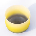 Crystal Soul Black Yellow Gradient Frosted Quartz Crystal Singing Bowl