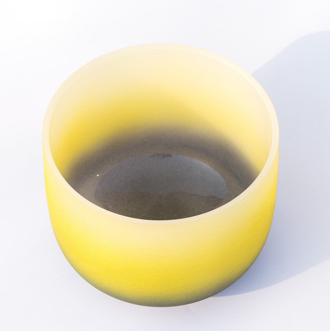 Crystal Soul Black Yellow Gradient Frosted Quartz Crystal Singing Bowl