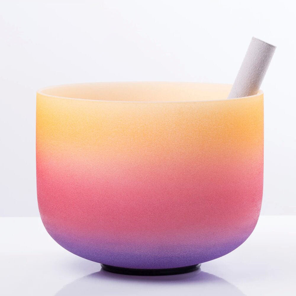 Crystal Soul Sun Rainbow Color Frosted Quartz Crystal Singing Bowl